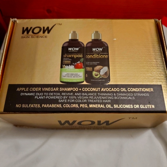 Wow-New Shampoo Apple Cider Vinegar & Virgin Coconut & Avocado Oil Conditioner - Picture 1 of 3